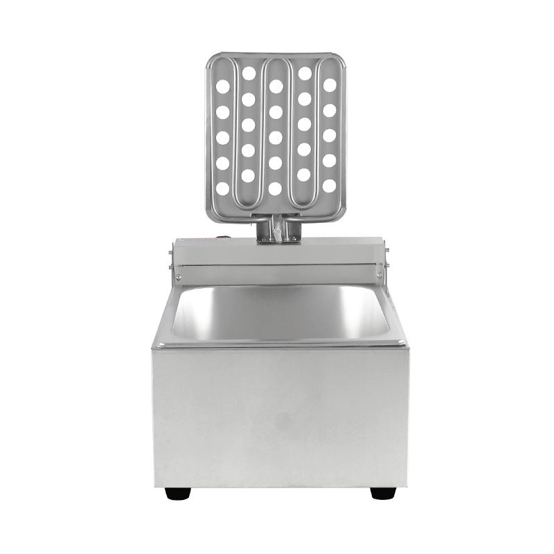 Blue Panel Stainless Steel Electric Commercial Countertop Deep Fryer with Single Basket
